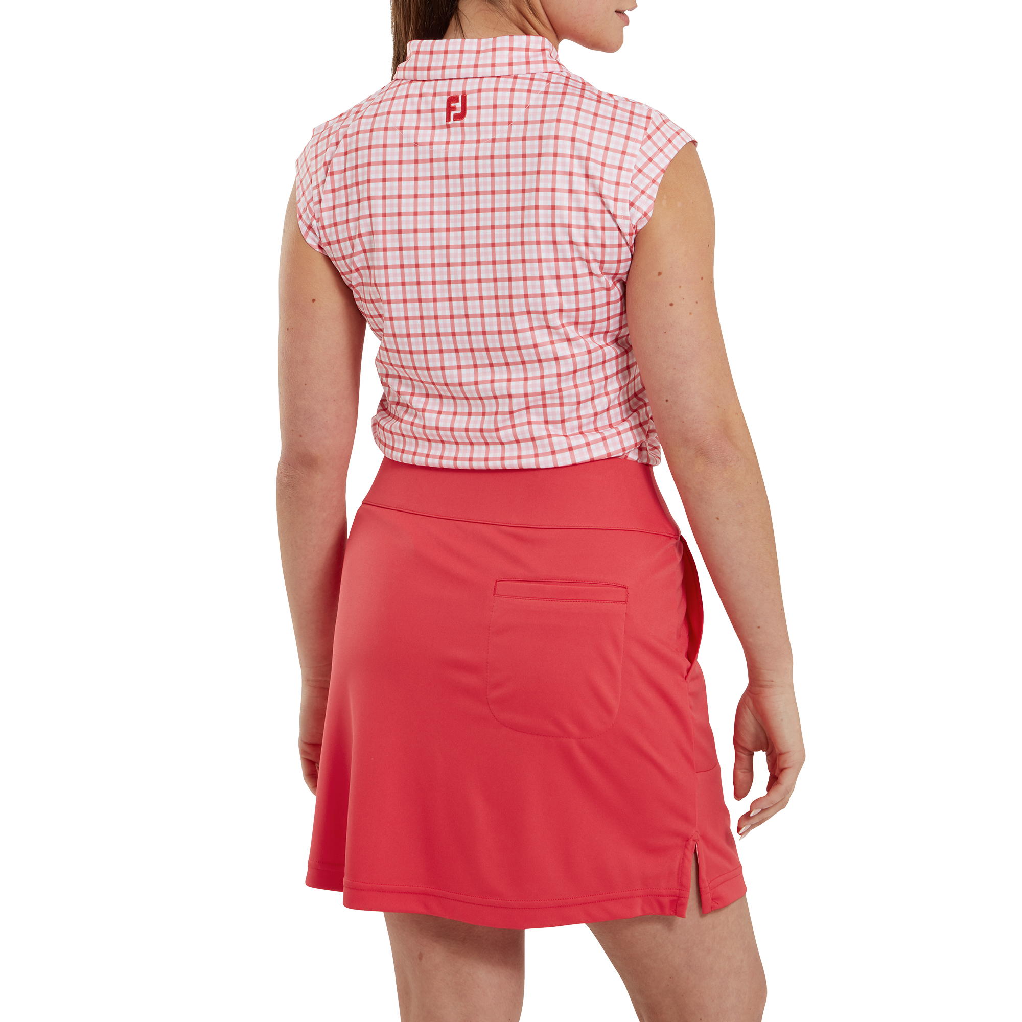 Skort with Gingham Trim