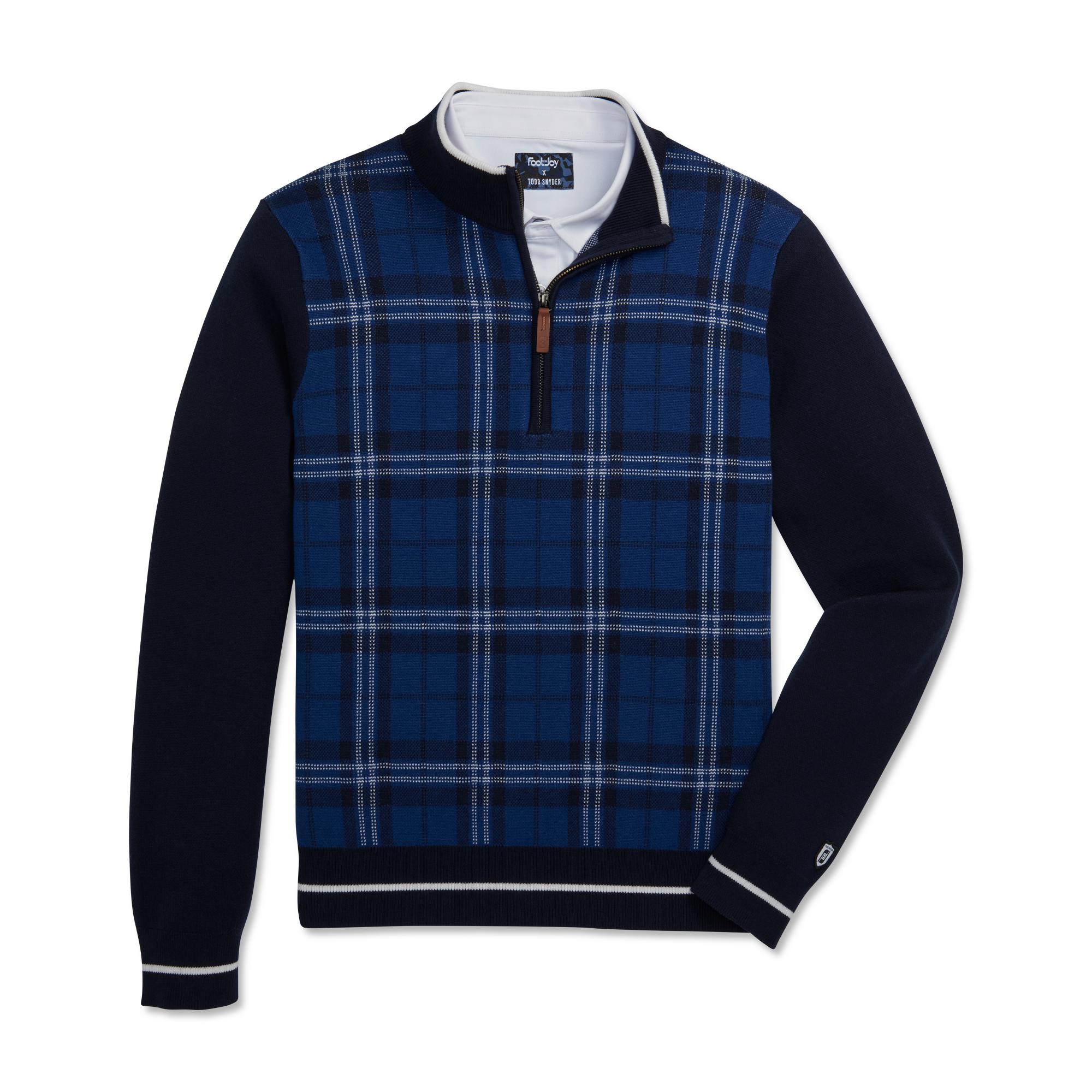 Todd Snyder Quarter Zip Plaid Sweater