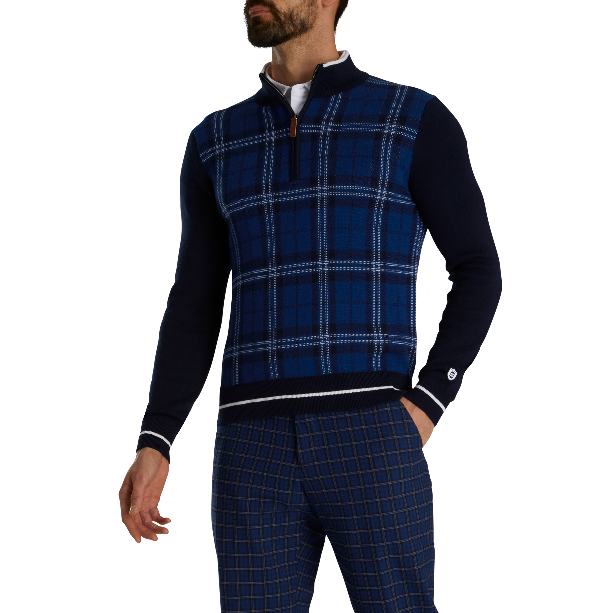 Todd Snyder Quarter Zip Plaid Sweater